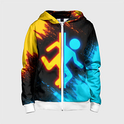 Толстовка на молнии детская PORTAL, цвет: 3D-белый