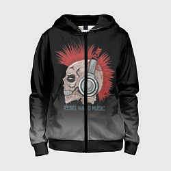 Детская толстовка на молнии Rebel hard music