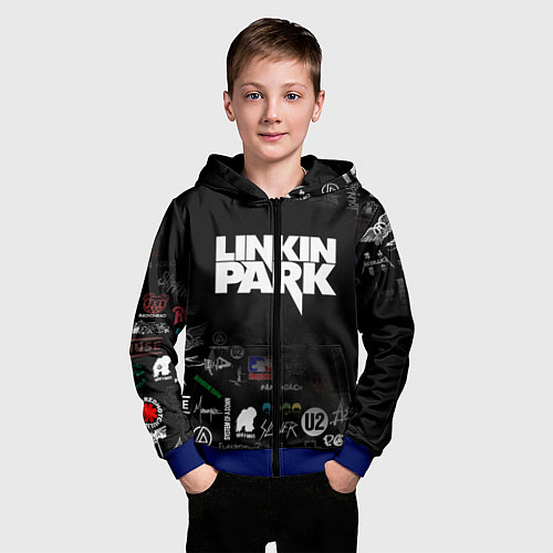 Детская толстовка на молнии LINKIN PARK / 3D-Синий – фото 3