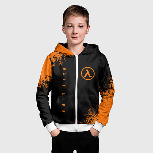 Детская толстовка на молнии HALF-LIFE / 3D-Белый – фото 3