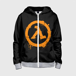 Толстовка на молнии детская HALF-LIFE, цвет: 3D-меланж