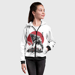 Толстовка на молнии детская GODZILLA, цвет: 3D-черный — фото 2