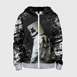 Толстовка на молнии детская Marshmello, цвет: 3D-меланж