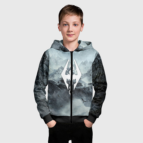 Детская толстовка на молнии THE ELDER SCROLLS / 3D-Черный – фото 3