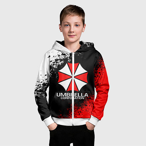 Детская толстовка на молнии RESIDENT EVIL UMBRELLA / 3D-Белый – фото 3
