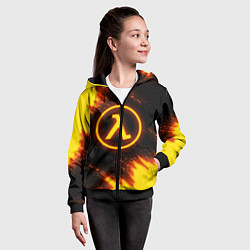 Толстовка на молнии детская HALF-LIFE, цвет: 3D-черный — фото 2