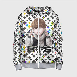 Толстовка на молнии детская BTS, цвет: 3D-меланж