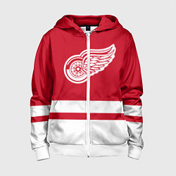 Толстовка на молнии детская Детройт Ред Уингз, цвет: 3D-белый