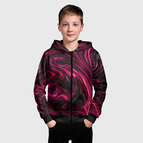 Детская толстовка на молнии Abstract Fluid / 3D-Черный – фото 3