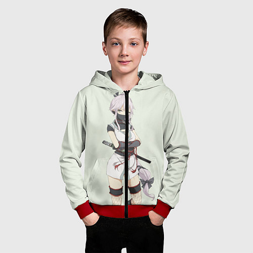 Детская толстовка на молнии SamuraiGirl / 3D-Красный – фото 3