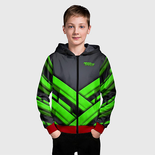 Детская толстовка на молнии Need for Speed / 3D-Красный – фото 3