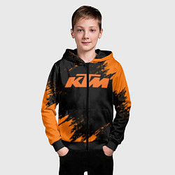 Толстовка на молнии детская KTM, цвет: 3D-черный — фото 2
