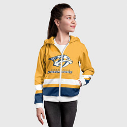 Толстовка на молнии детская Нэшвилл Предаторз, цвет: 3D-белый — фото 2