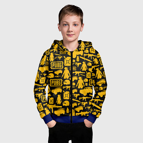 Детская толстовка на молнии PUBG / 3D-Синий – фото 3