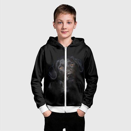 Детская толстовка на молнии Пес / 3D-Белый – фото 3