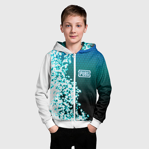 Детская толстовка на молнии PUBG / 3D-Белый – фото 3