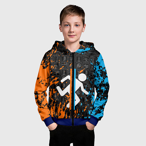 Детская толстовка на молнии PORTAL 2 / 3D-Синий – фото 3