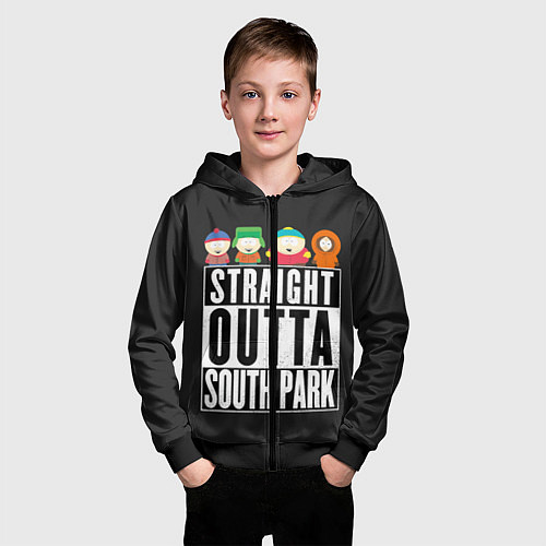 Детская толстовка на молнии South Park / 3D-Черный – фото 3