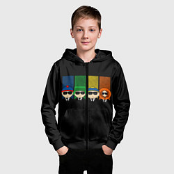 Толстовка на молнии детская South Park, цвет: 3D-черный — фото 2