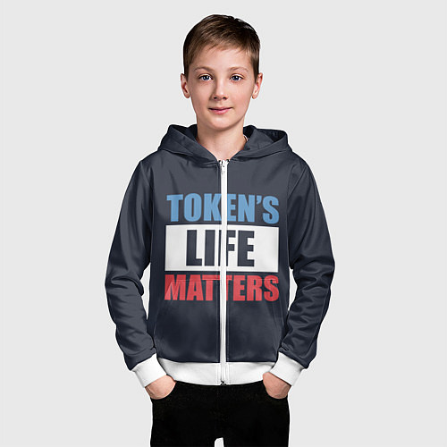 Детская толстовка на молнии TOKENS LIFE MATTERS / 3D-Белый – фото 3