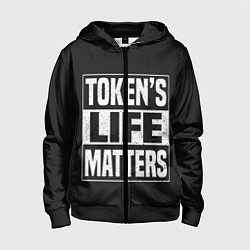Толстовка на молнии детская TOKENS LIFE MATTERS, цвет: 3D-черный