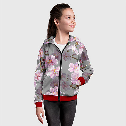 Детская толстовка на молнии САКУРА / 3D-Красный – фото 4