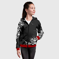 Толстовка на молнии детская БЕЛЫЕ ЧЕРЕПА, цвет: 3D-красный — фото 2