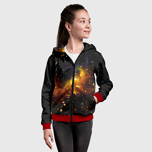 Детская толстовка на молнии STARS / 3D-Красный – фото 4