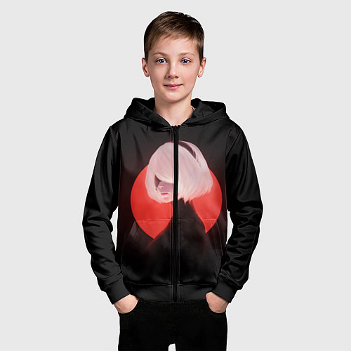 Детская толстовка на молнии 2b Nier Black / 3D-Черный – фото 3