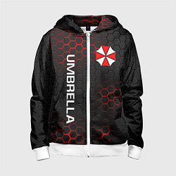 Толстовка на молнии детская UMBRELLA CORP, цвет: 3D-белый