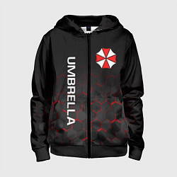 Толстовка на молнии детская UMBRELLA CORP, цвет: 3D-черный