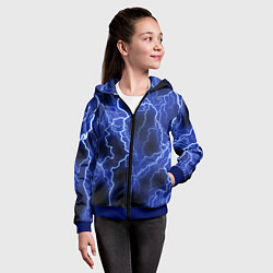 Толстовка на молнии детская МОЛНИЯ NEON, цвет: 3D-синий — фото 2