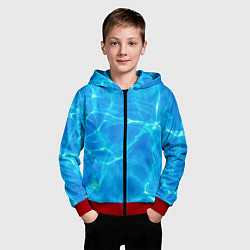 Толстовка на молнии детская Вода, цвет: 3D-красный — фото 2