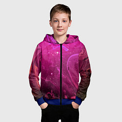 Толстовка на молнии детская РОЗОВЫЙ КОСМОС, цвет: 3D-синий — фото 2