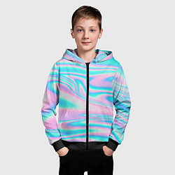 Толстовка на молнии детская WAVES, цвет: 3D-черный — фото 2