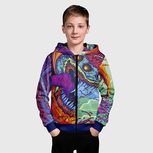 Детская толстовка на молнии HYPERBEAST / 3D-Синий – фото 3
