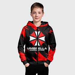 Толстовка на молнии детская Umbrella Corporation, цвет: 3D-черный — фото 2