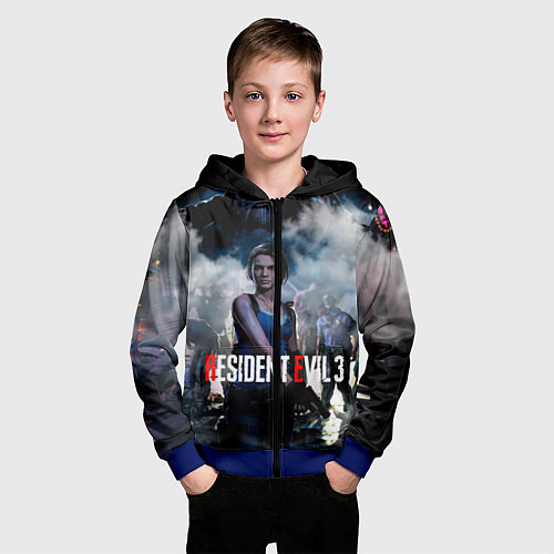 Детская толстовка на молнии RESIDENT EVIL 3 / 3D-Синий – фото 3