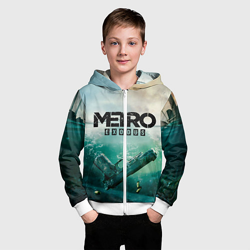 Детская толстовка на молнии METRO EXODUS / 3D-Белый – фото 3