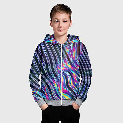 Детская толстовка на молнии DIGITAL ABSTRACT / 3D-Меланж – фото 3