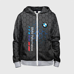 Толстовка на молнии детская BMW, цвет: 3D-меланж
