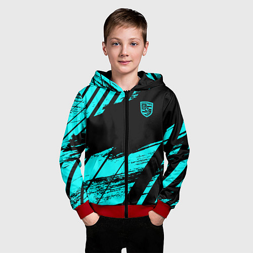 Детская толстовка на молнии Porsche / 3D-Красный – фото 3