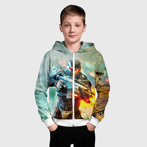 Детская толстовка на молнии CRYSIS / 3D-Белый – фото 3