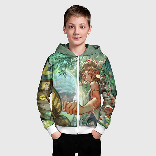Детская толстовка на молнии Гибли / 3D-Белый – фото 3