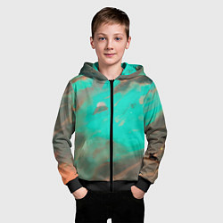 Толстовка на молнии детская Майское небо, цвет: 3D-черный — фото 2