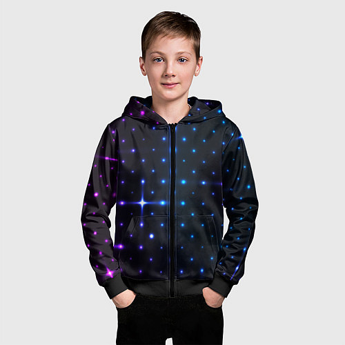 Детская толстовка на молнии STAR NEON / 3D-Черный – фото 3