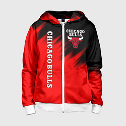 Толстовка на молнии детская CHICAGO BULLS, цвет: 3D-белый