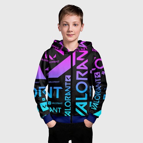 Детская толстовка на молнии Valorant / 3D-Синий – фото 3
