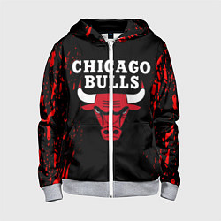 Толстовка на молнии детская CHICAGO BULLS, цвет: 3D-меланж