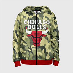 Толстовка на молнии детская CHICAGO BULLS, цвет: 3D-красный